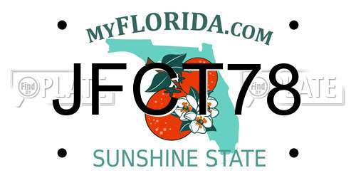 JFCT78 Florida License Plate