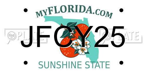 JFCY25 Florida License Plate