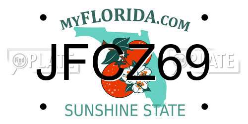 JFCZ69 Florida License Plate