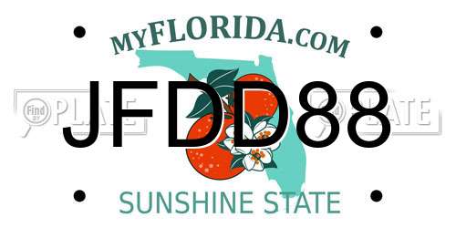 JFDD88 Florida License Plate