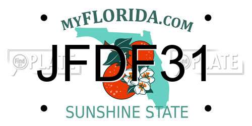 JFDF31 Florida License Plate