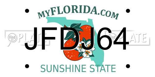 JFDJ64 Florida License Plate