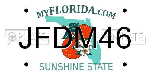JFDM46 Florida License Plate