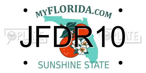 JFDR10 Florida License Plate