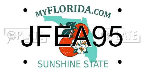 JFEA95 Florida License Plate