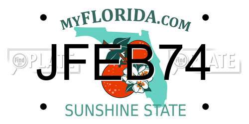 JFEB74 Florida License Plate