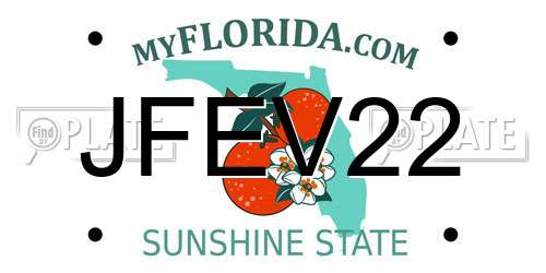 JFEV22 Florida License Plate