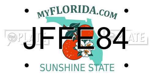 JFFE84 Florida License Plate