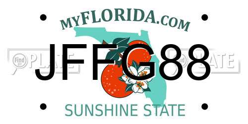 JFFG88 Florida License Plate