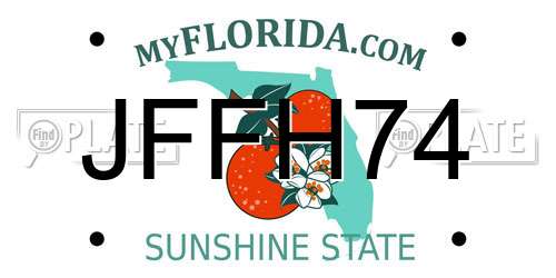 JFFH74 Florida License Plate