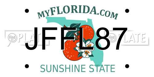 JFFL87 Florida License Plate