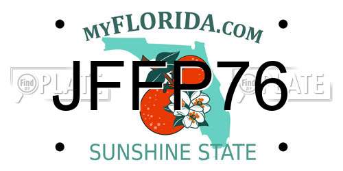 JFFP76 Florida License Plate