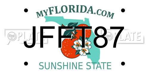 JFFT87 Florida License Plate