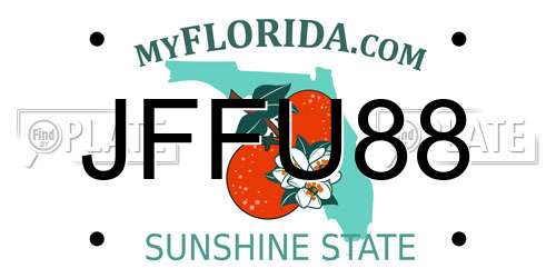JFFU88 Florida License Plate