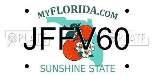 JFFV60 Florida License Plate