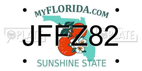 JFFZ82 Florida License Plate