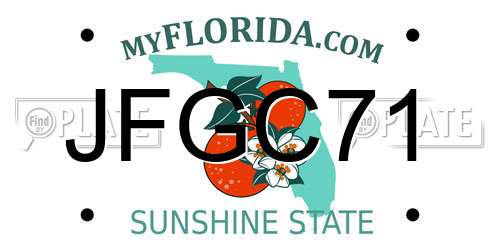 JFGC71 Florida License Plate