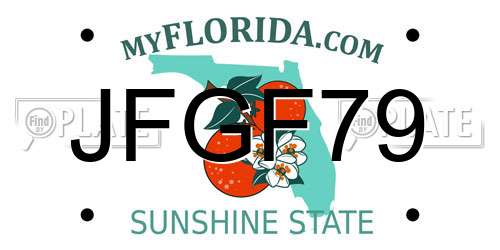 JFGF79 Florida License Plate