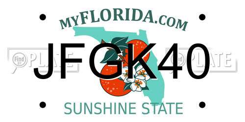 JFGK40 Florida License Plate