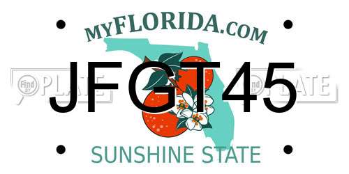 JFGT45 Florida License Plate