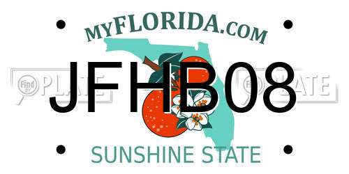 JFHB08 Florida License Plate