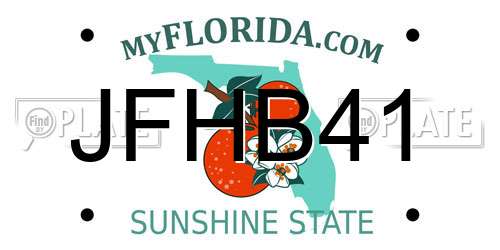JFHB41 Florida License Plate