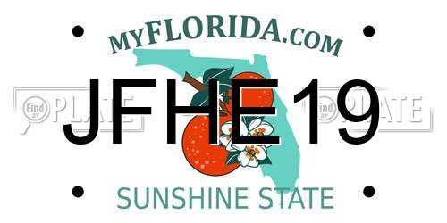 JFHE19 Florida License Plate