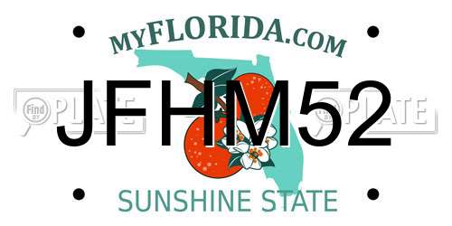 JFHM52 Florida License Plate