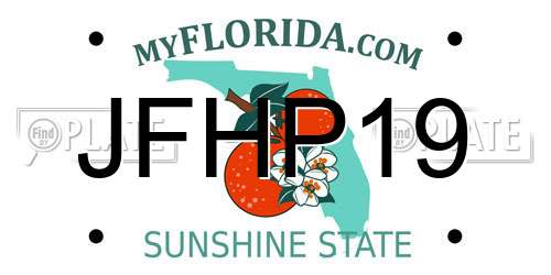 JFHP19 Florida License Plate