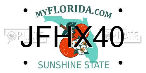 JFHX40 Florida License Plate