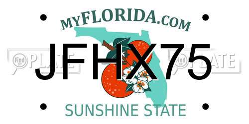 JFHX75 Florida License Plate