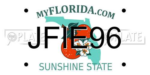 JFIE96 Florida License Plate