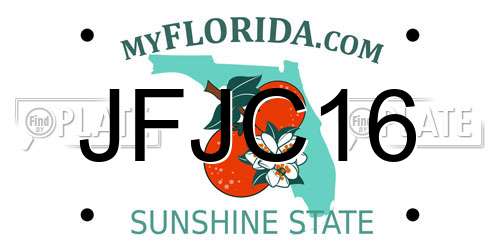 JFJC16 Florida License Plate