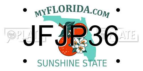 JFJP36 Florida License Plate