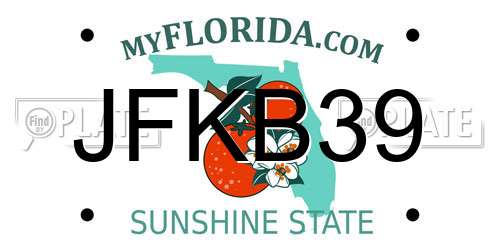 JFKB39 Florida License Plate