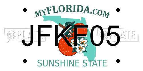 JFKF05 Florida License Plate
