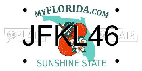 JFKL46 Florida License Plate