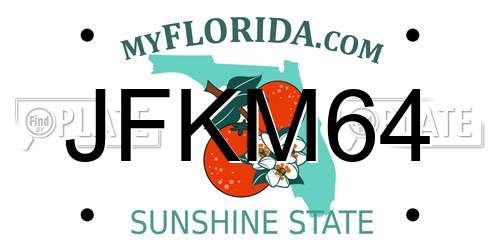 JFKM64 Florida License Plate