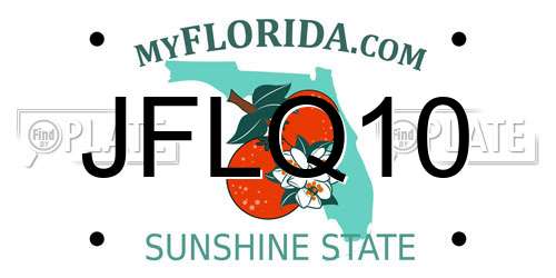 JFLQ10 Florida License Plate