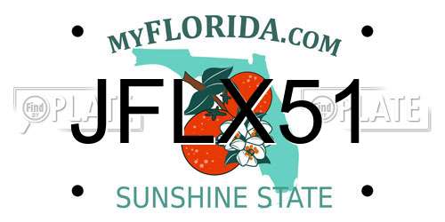 JFLX51 Florida License Plate