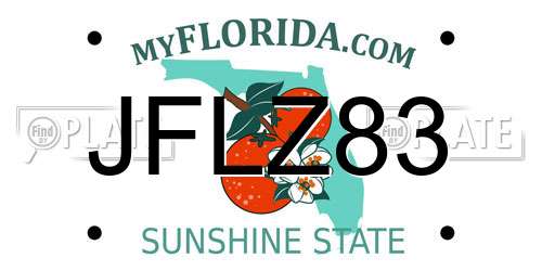 JFLZ83 Florida License Plate