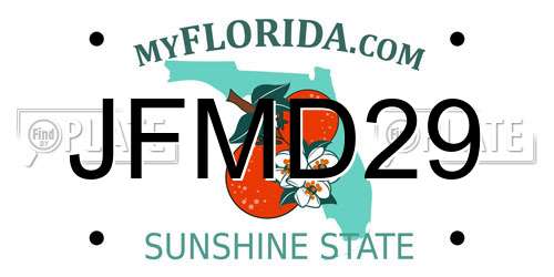 JFMD29 Florida License Plate