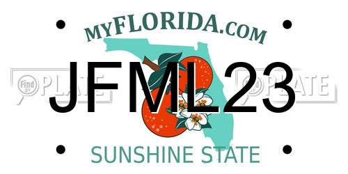 JFML23 Florida License Plate