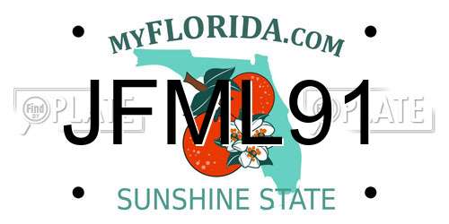 JFML91 Florida License Plate