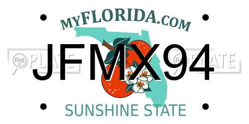 JFMX94 Florida License Plate
