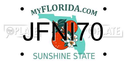 JFNI70 Florida License Plate