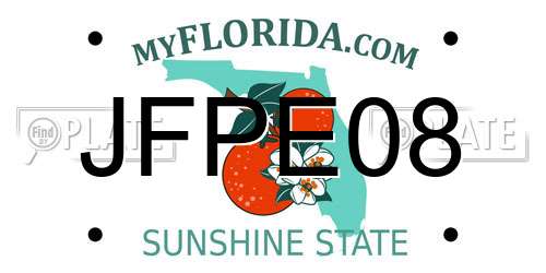 JFPE08 Florida License Plate