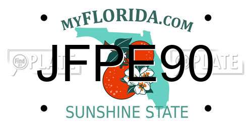 JFPE90 Florida License Plate