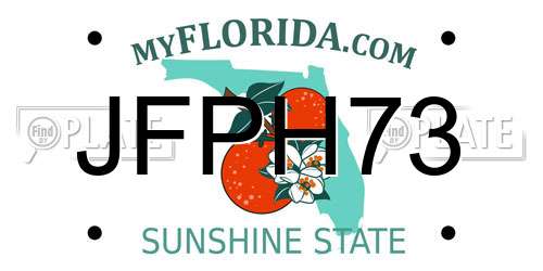 JFPH73 Florida License Plate