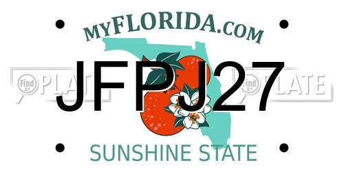 JFPJ27 Florida License Plate